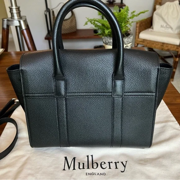 MULBERRY Classic Grain Small New Bayswater in Black